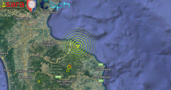 SCOSSA DI TERREMOTO DI Ml 2.7 SULLA COSTA IONICA CALABRESE, IN PROVINCIA DI COSENZA