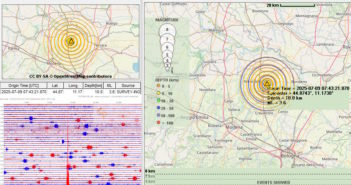 SCOSSA DI TERREMOTO DI ML 3.6 NELLA PIANURA PADANA EMILIANA, NEL MODENESE
